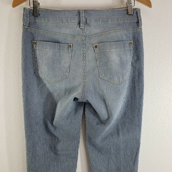 NYDJ Womens Jeans Legging Ankle Skinny Blue White Stripe Lift Tuck‎ Size 4 - Picture 11 of 12